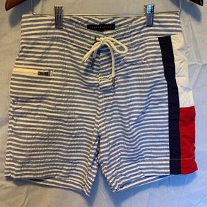 Men’s blue and white swim shorts size S